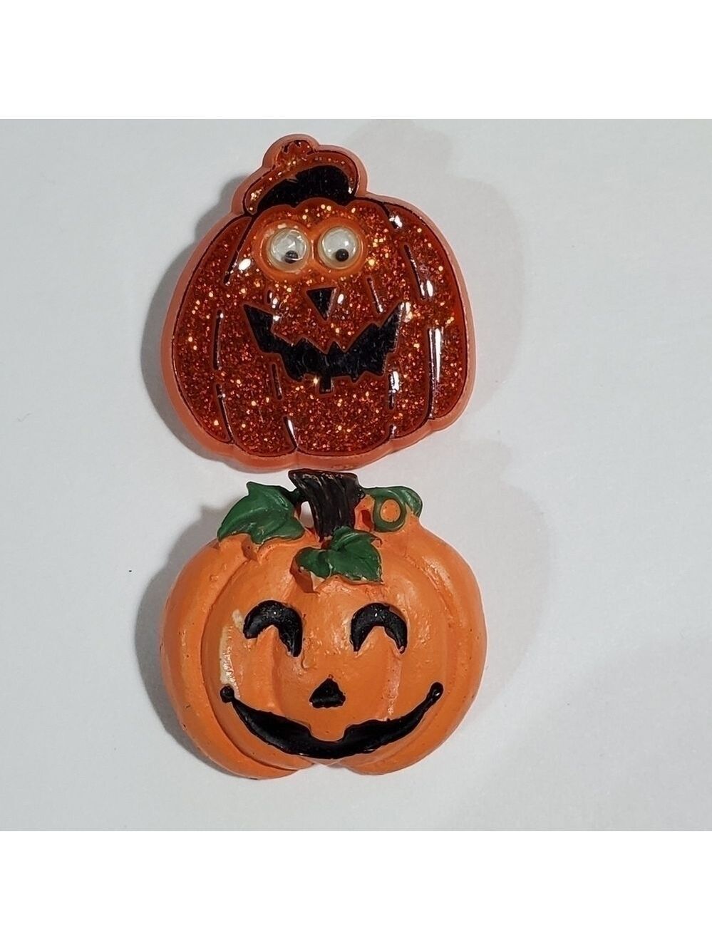 Vtg lot of 2 pinback pins brooches Halloween Pumpkin Hallmark